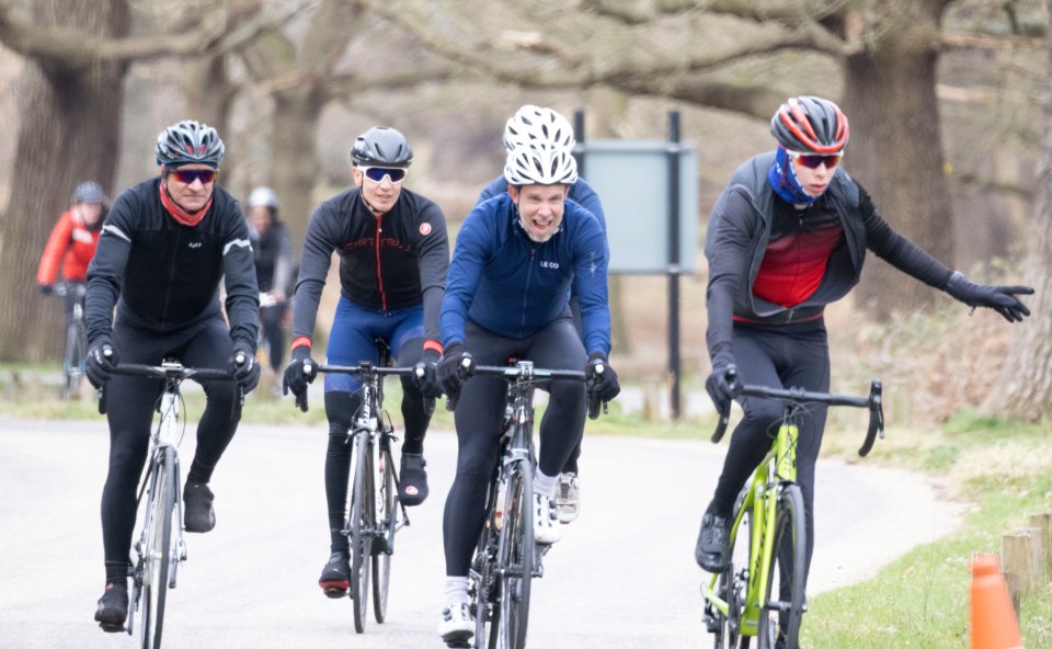 Cyclists were out in force in Richmond Park for a Good Friday bike ride this morning