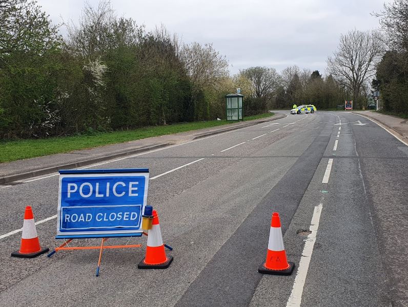 Police have shut off the road following the murder