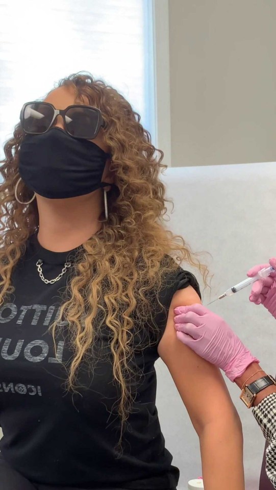 US singer Mariah Carey had her first coronavirus jab on Saturday