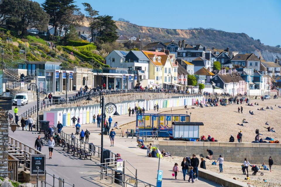 The beach at Lyme Regis began to fill up