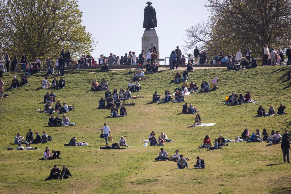 Greenwich Park in London was was also busy