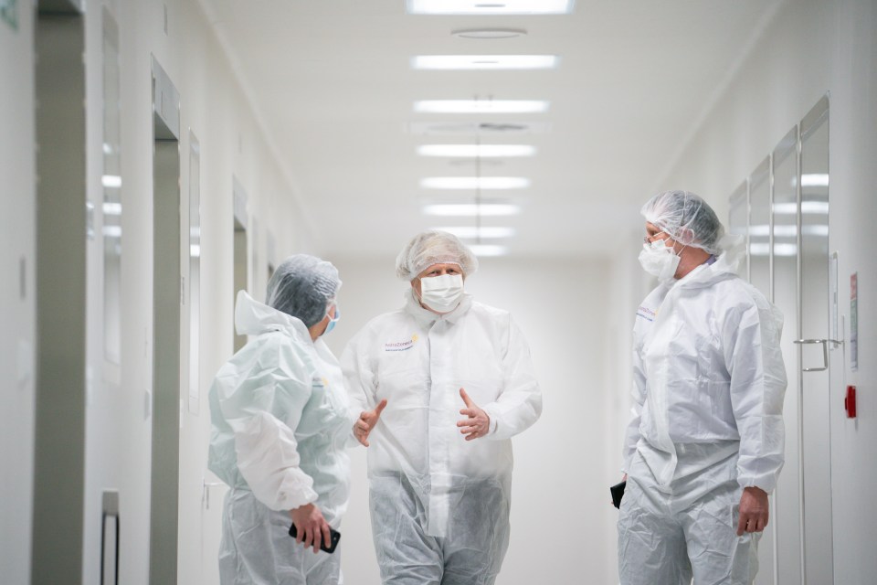 The PM visited an AstraZeneca factory in Macclesfield yesterday