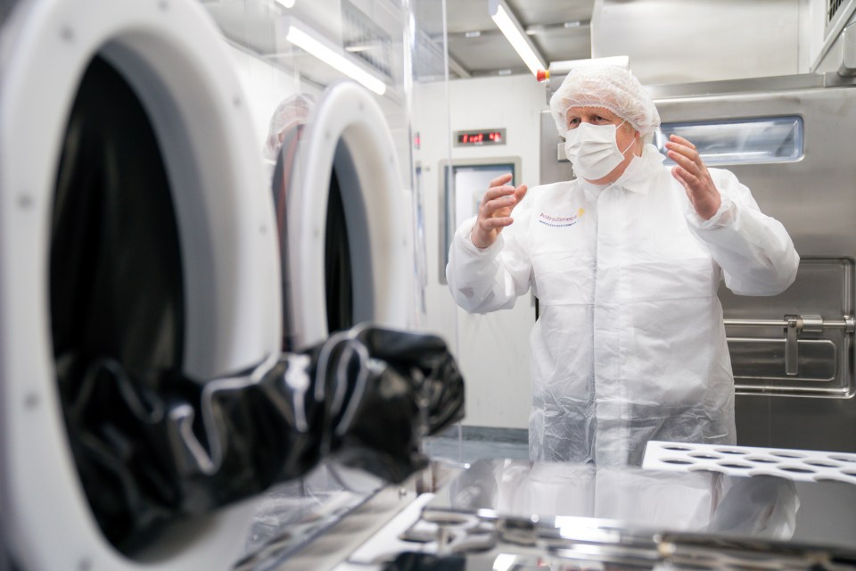 Prime Minister Boris Johnson visited the AstraZeneca facility in Macclesfield today