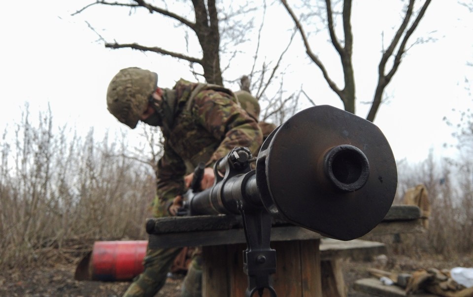 A Ukrainian weapon being cleaned