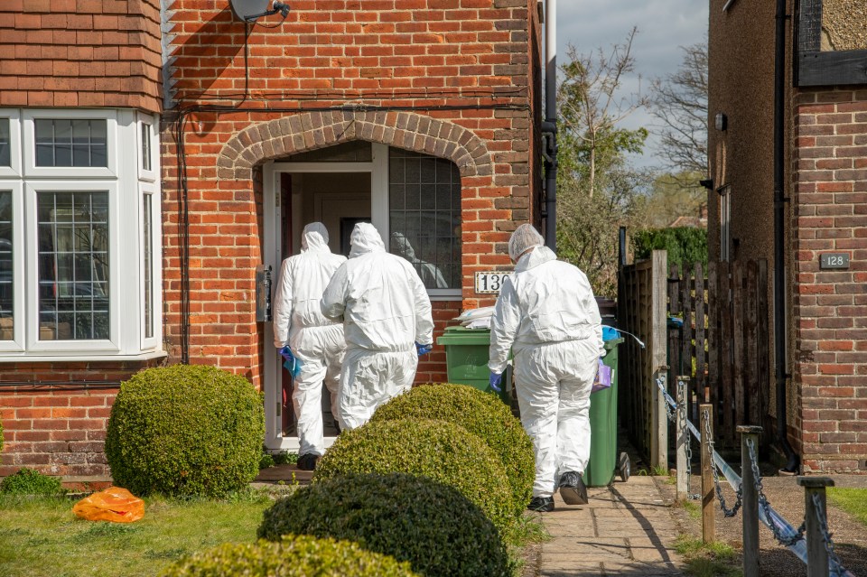 Investigators enter the house