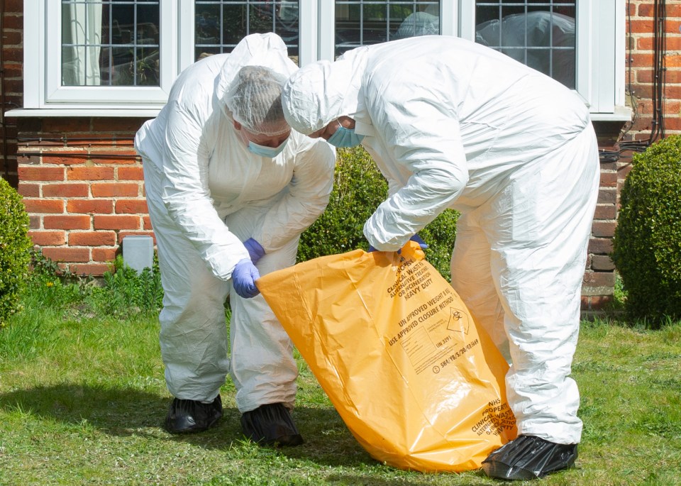 Forensic investigators were seen outside the house today