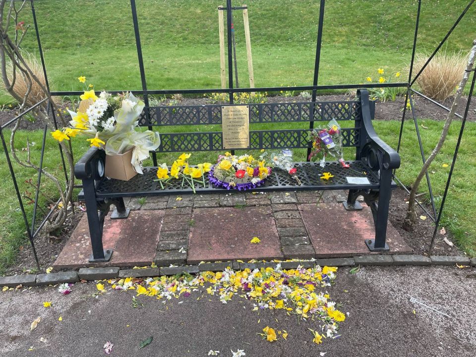 Vandals damaged the memorial in Fenton Park, Stoke-on-Trent, yesterday afternoon