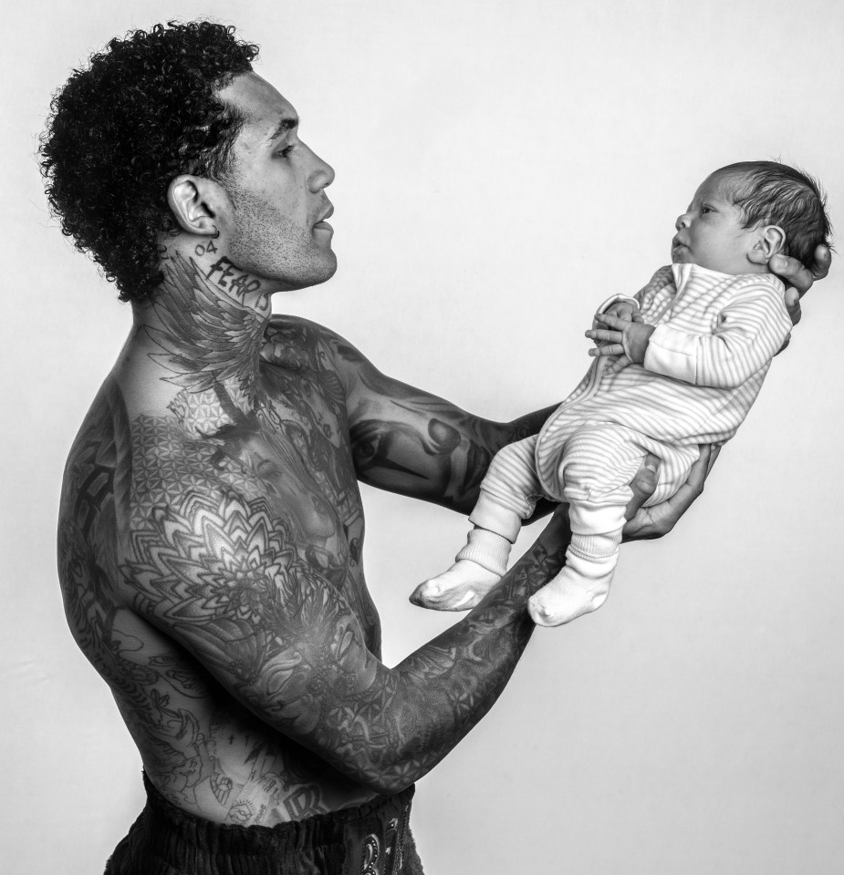 Conor Benn – who fights Samuel Vargas on Saturday night – with his baby Eli