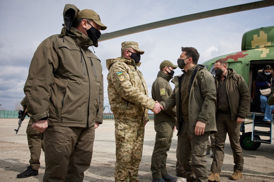 Ukraine’s president Volodymyr Zelensky visited the front line in Donetsk today