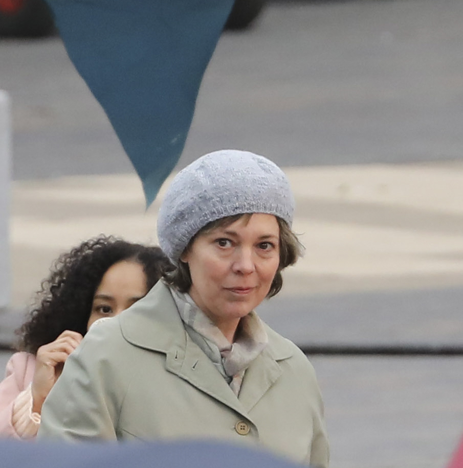 Pictures have emerged of Olivia filming scenes for a new four-part Sky TV drama