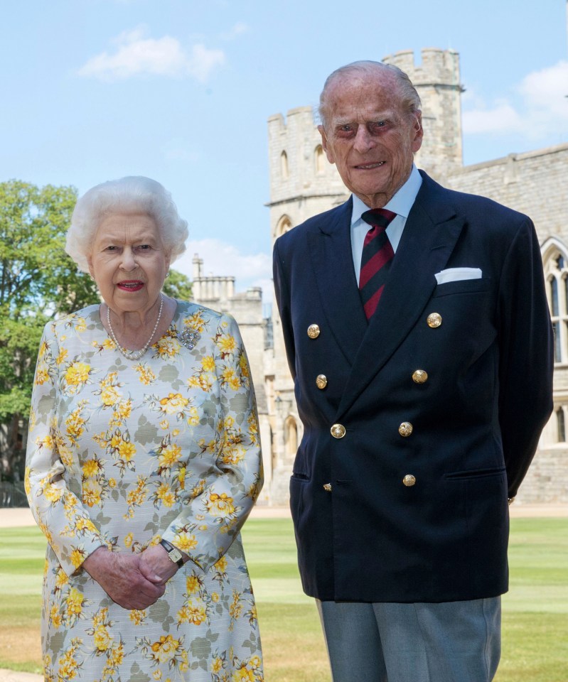 The Queen and Prince Philip pose for a photo at Windsor Castle ahead of his 99th birthday last year