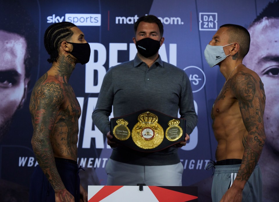 Conor Benn weighing in with Samuel Vargas