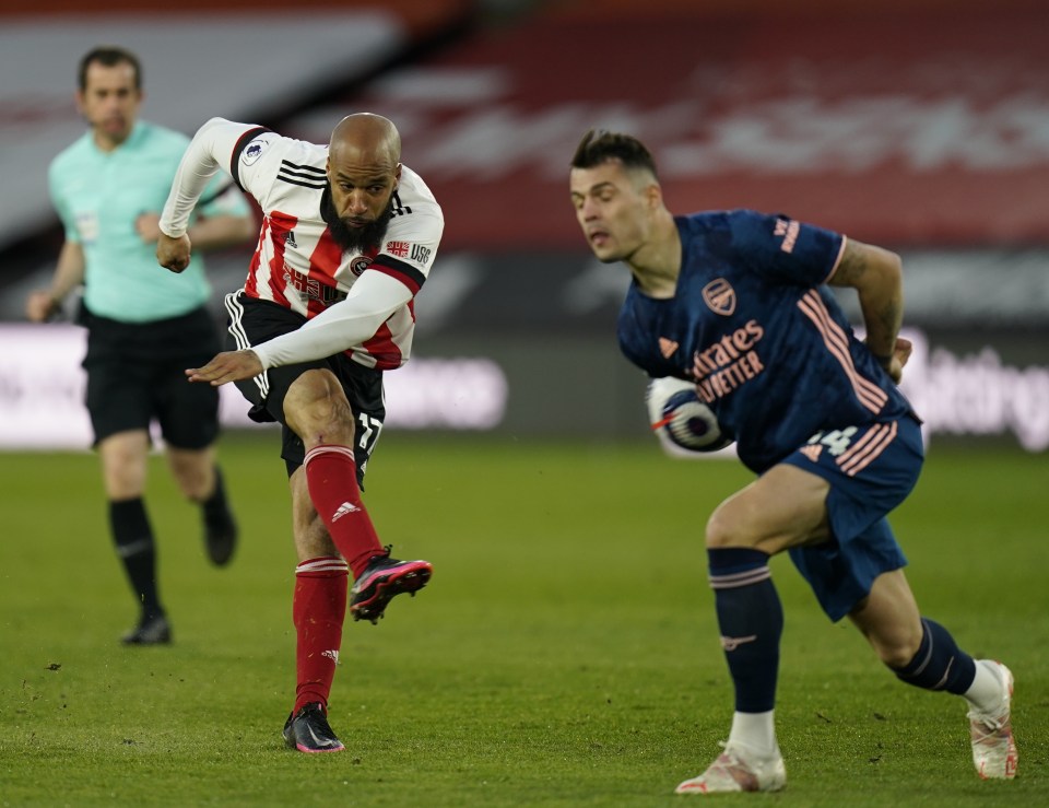 Arteta played Xhaka at left-back against Sheffield United