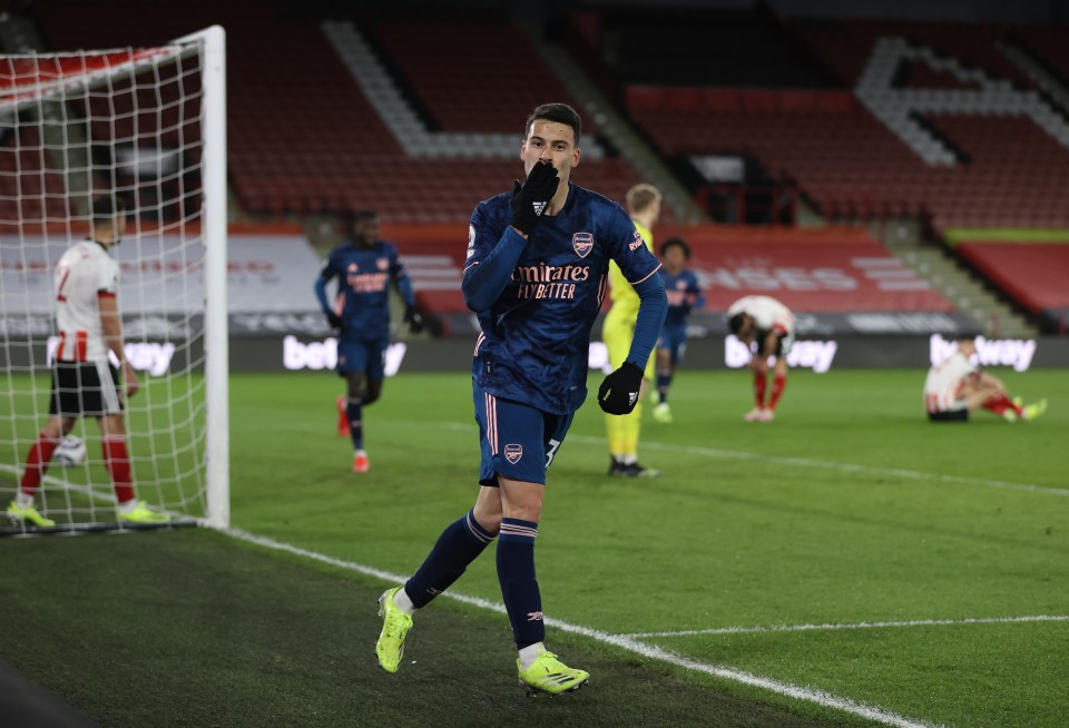 Gabriel Martinelli was also taken off with an injury shortly after scoring at Bramall Lane