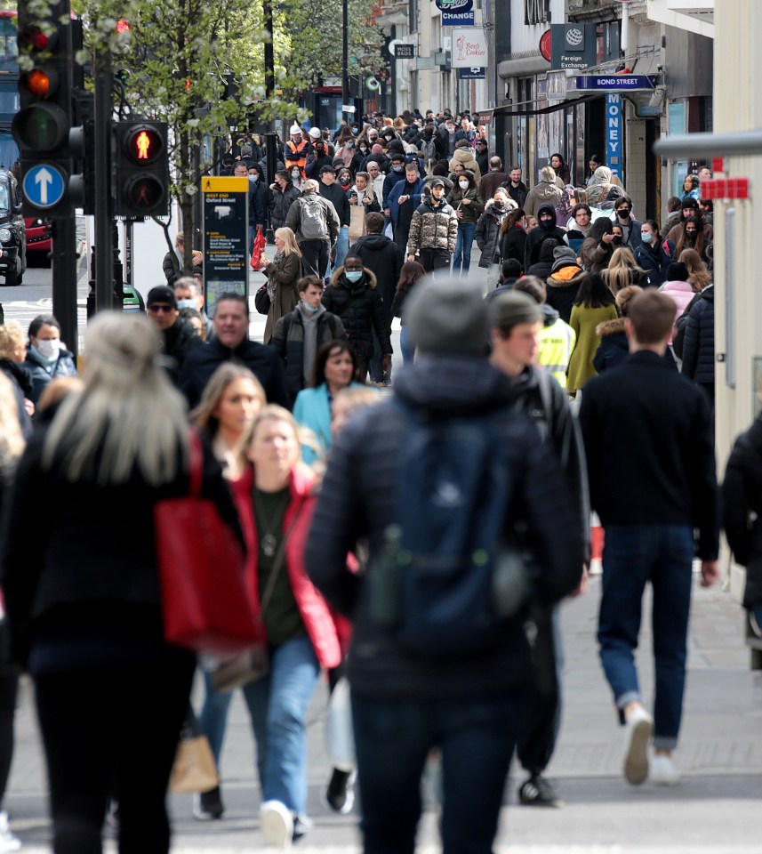 Shoppers flocked to Oxford Street in Central London