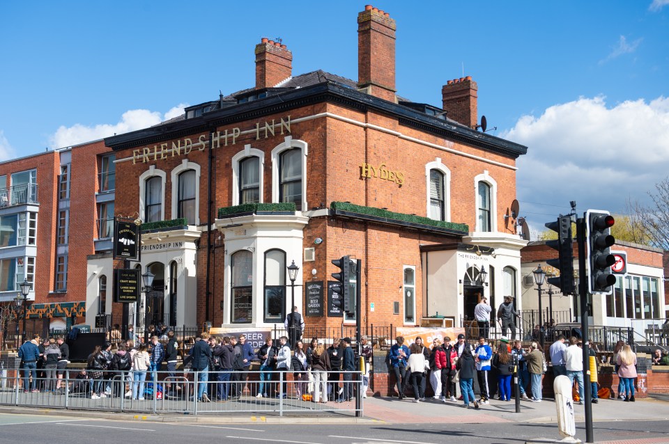 100 students queued up outside for 20 spots outside the Friendship Inn in Manchester