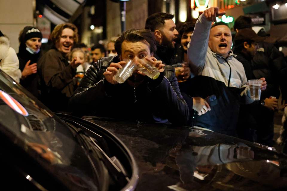 Crowds packed the streets with plastic cups for their first night of freedom