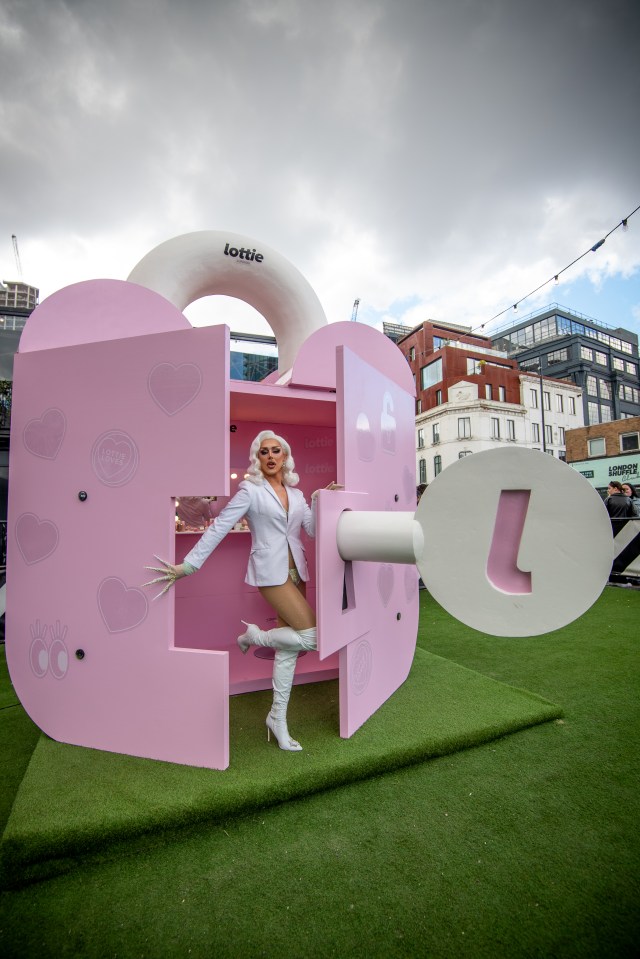 RuPaul’s Drag Race's A’Whora celebrated lockdown restrictions easing by bursting out of a giant pink padlock