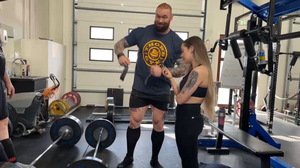 Bjornsson was later joined by his wife Kelsey