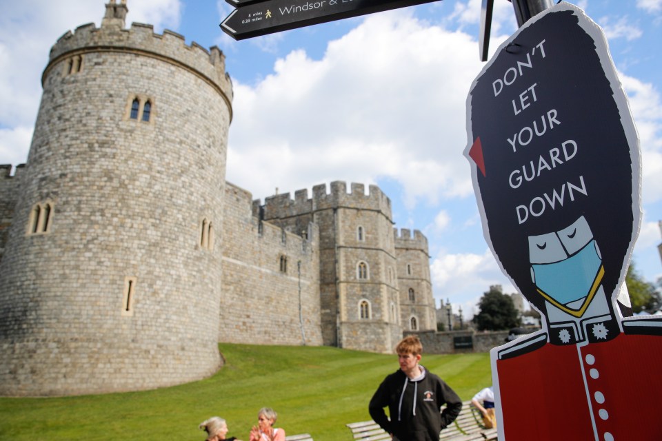 A sign reading 'don't let your guard down' has been erected in Windsor