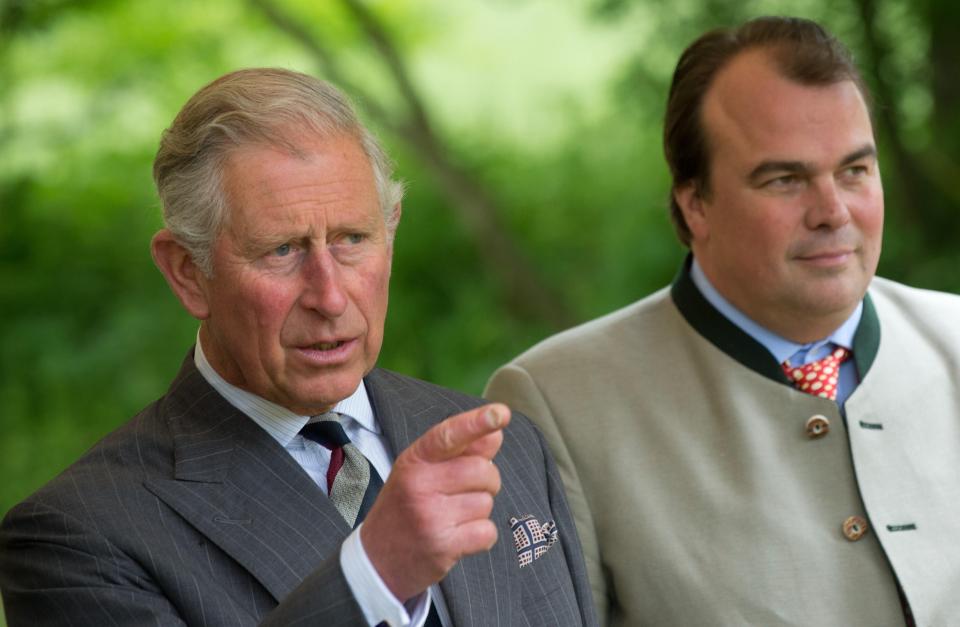 Prince Charles with Prince Philipp of Hohenlohe-Langenburg in 2013