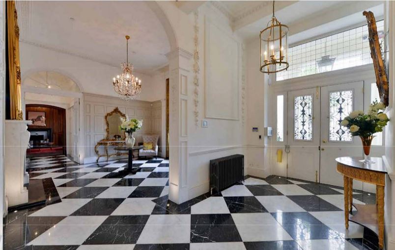 Lavish marble floor entrance to One Hyde Park Place