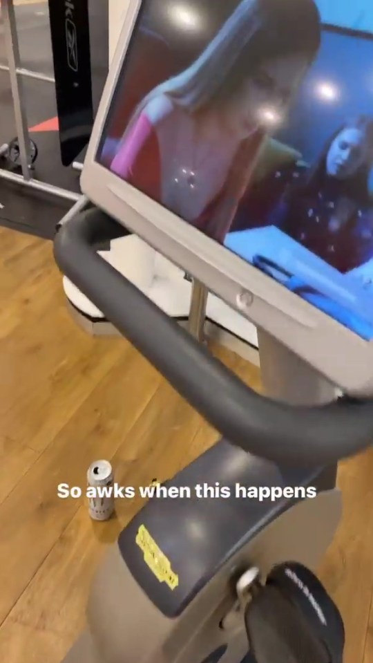 Maisie spotted herself on EastEnders on the exercise bike in the gym