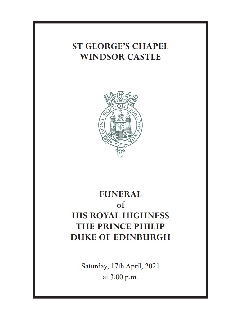 The Order of Service for the funeral of Prince Philip