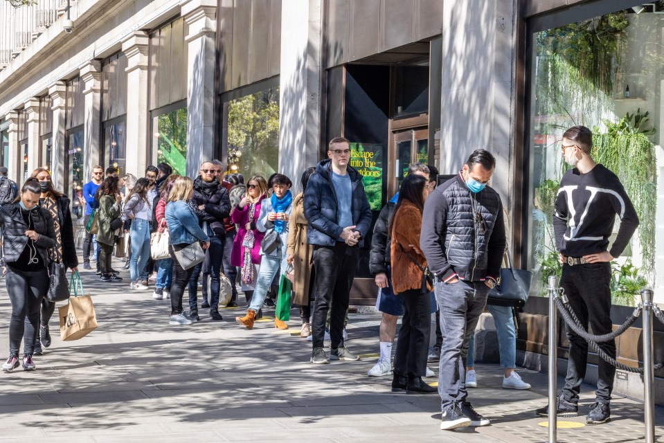 Queues could be seen in shops on Regent Street, London