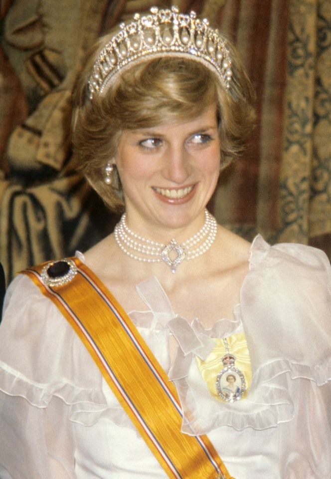 Princess Diana wore the pearl choker during a 1982 trip to the Netherlands while the earrings belong to The Queen's collection