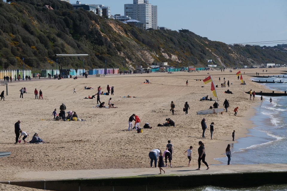 People flocked to Bournemouth beach today