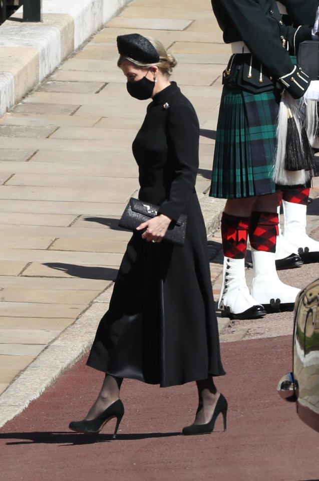 Sophie, Countess of Wessex, walking from her car into the chapel