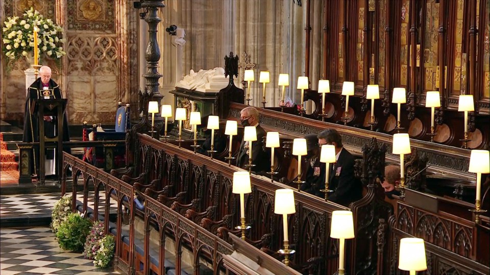 Prince Harry sat on the same row as Princess Anne, Prince Andrew and the Queen