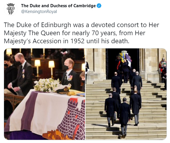 A tribute was posted on the Cambridge's Twitter