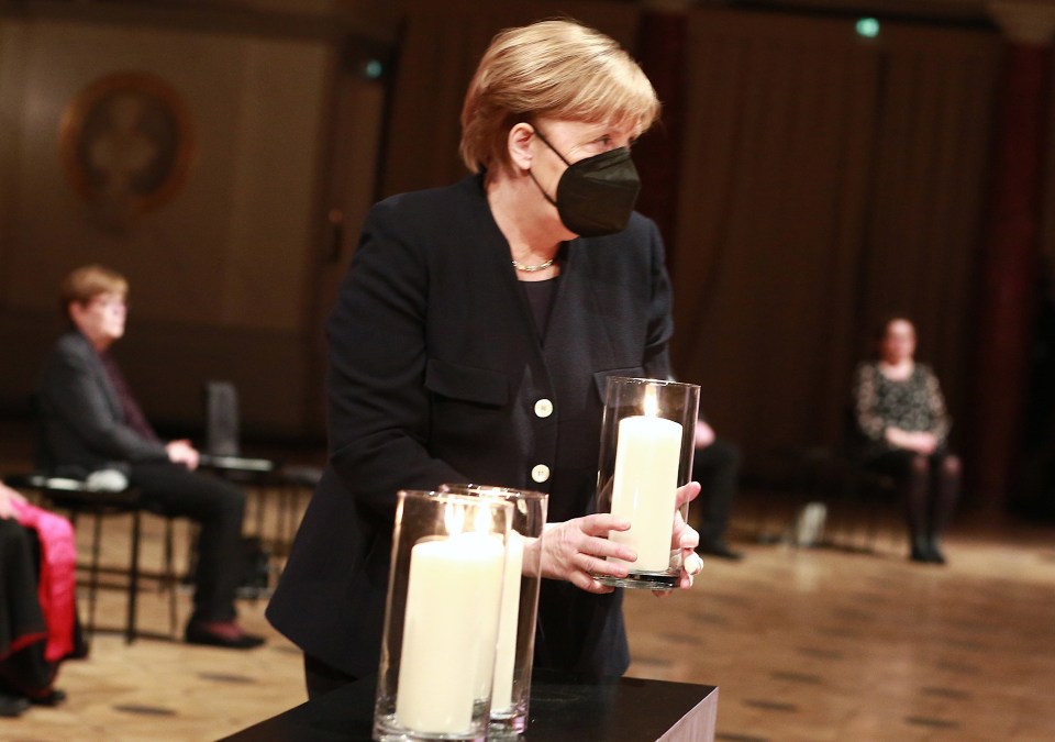 Angela Merkel joined a service in the morning at Berlin's Kaiser Wilhelm Memorial Church