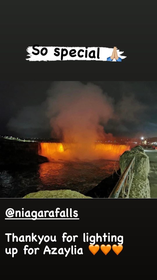 Niagara Falls was lit up in orange