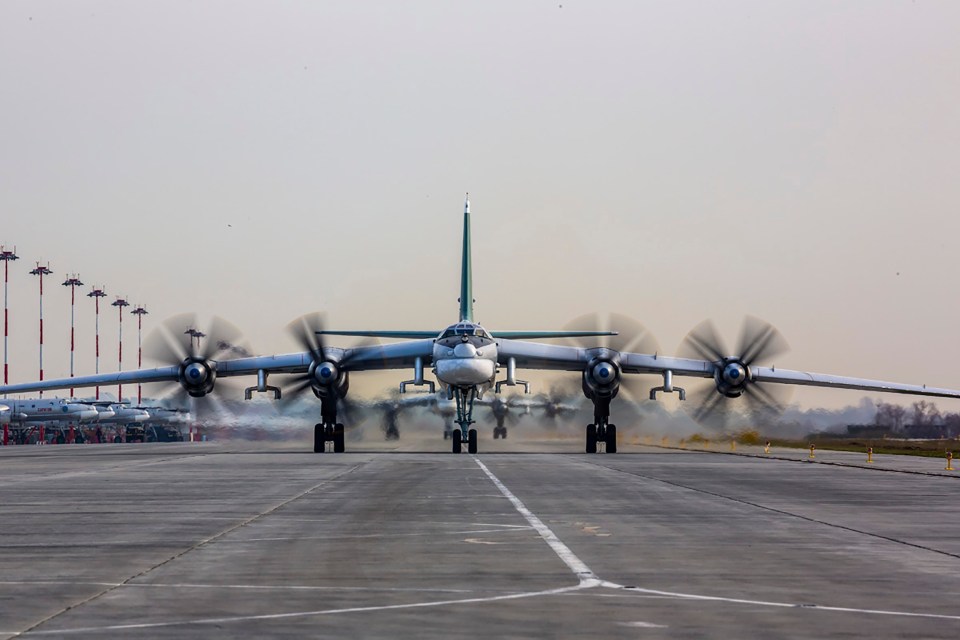 Tu-95MS strategic bombers also took part