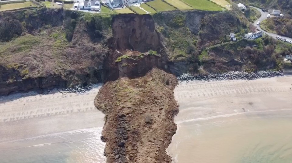 The landslide happened just a day after people flocked to the seaside