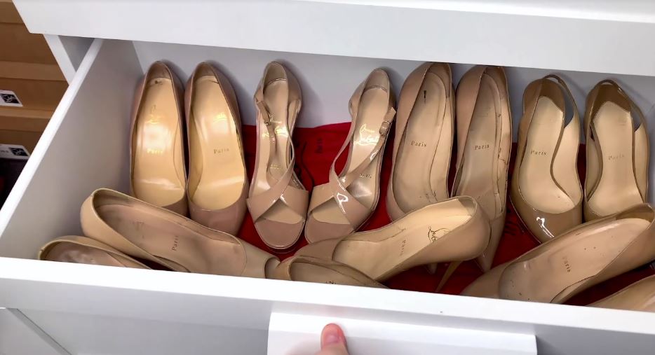 The sisters have three separate draws dedicated to their Louboutins