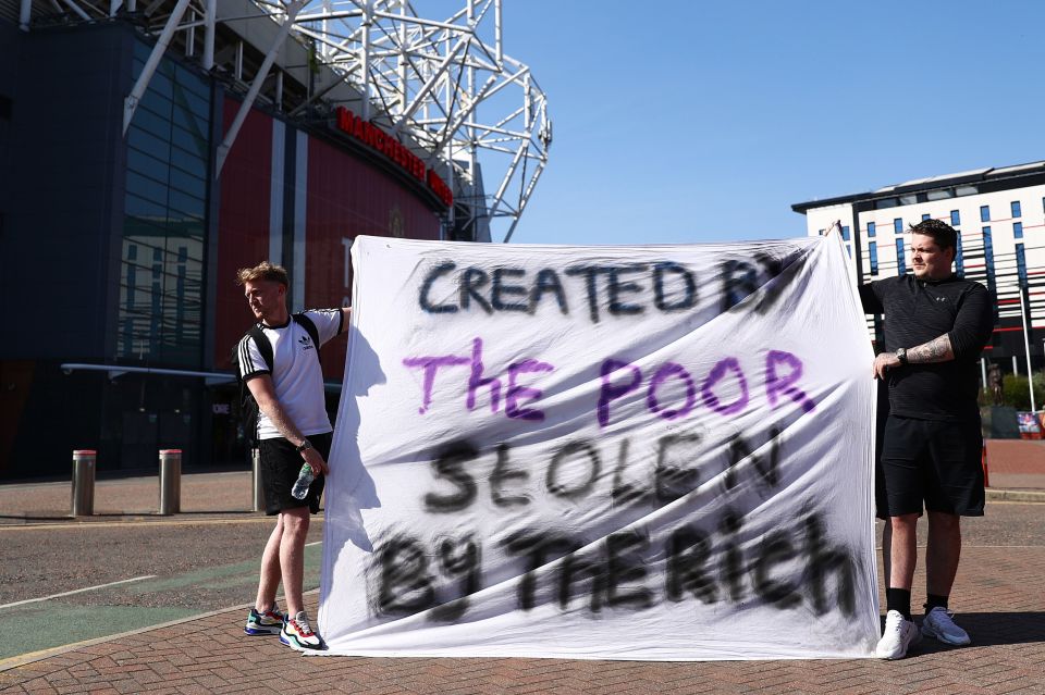 Manchester United fans protested outside Old Trafford on Tuesday