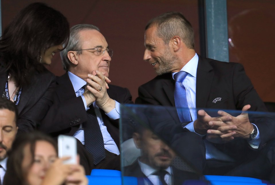 Florentino Perez (left) and Aleksander Ceferin (right) are at war over the ESL