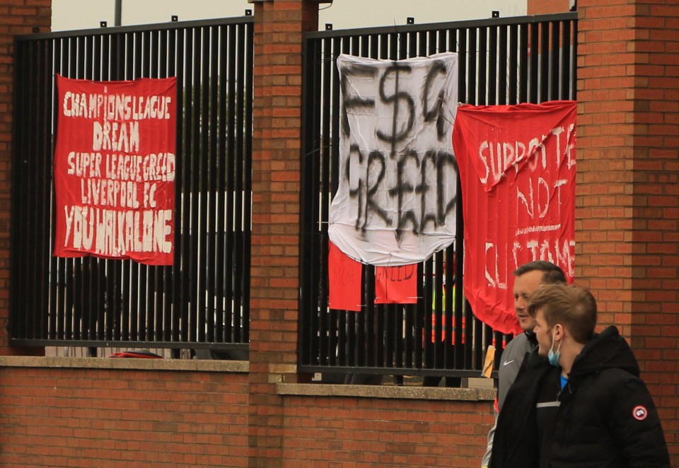 Liverpool fans have been protesting against the European Super League