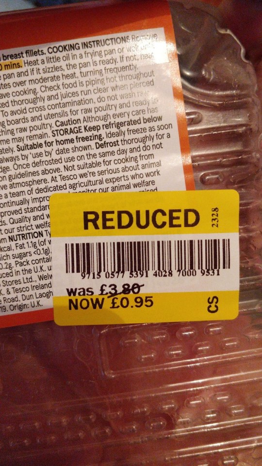 She picked up five packs of minced meat for 95p each reduced from £3.80