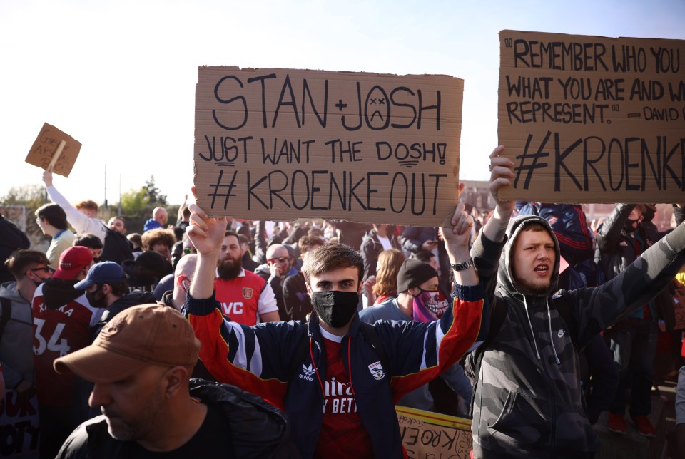 Thousands came together in North London to show their anger towards the Arsenal chiefs