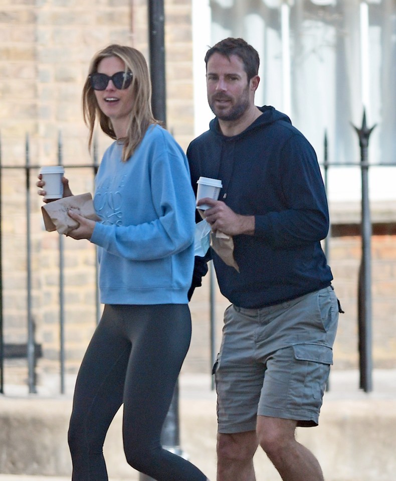 Jamie Redknapp stepped out for coffee with girlfriend Frida Andersson Lourie after his topless interview blunder