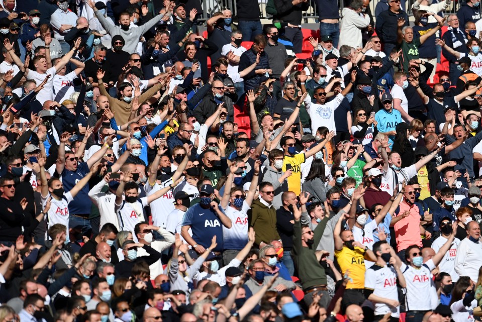 There were 8,000 fans inside Wembley - the most at any outdoor UK event since March 2020 - including 2,000 Spurs and Man City supporters apiece