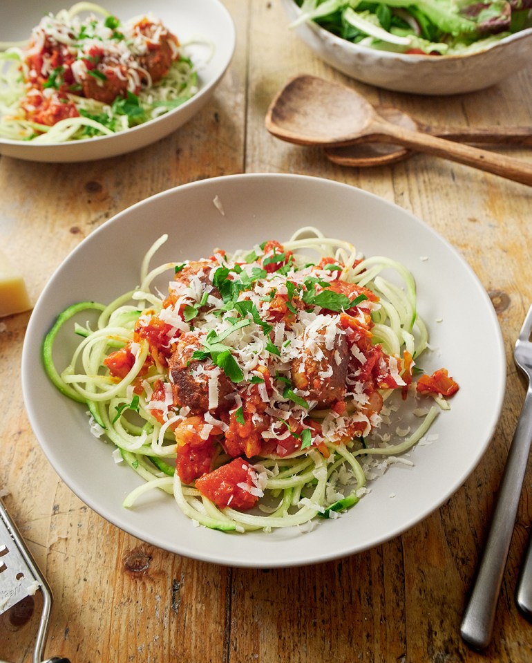 Tamara recommends mixing courgetti with wholemeal spaghetti