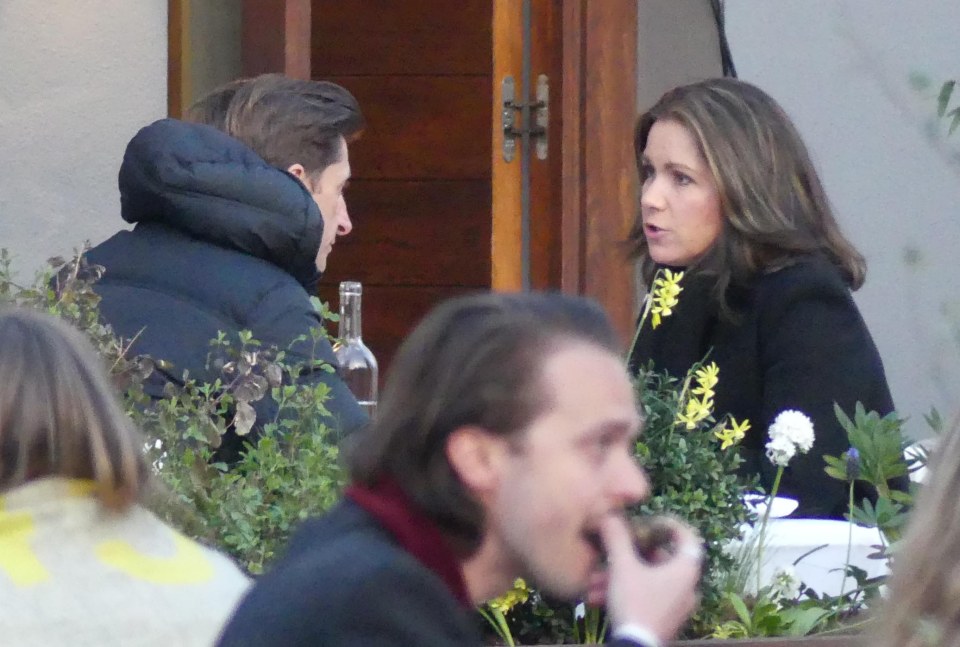 Steve Parish and Susanna Reid were pictured eating at a posh London restaurant on Friday