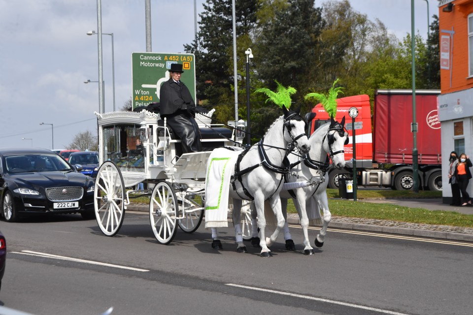 A huge funeral procession passed through Brownhills High Street in Walsall, West Mids., to pay tribute to Ciaran Leigh Morris, who died on Easter Sunday