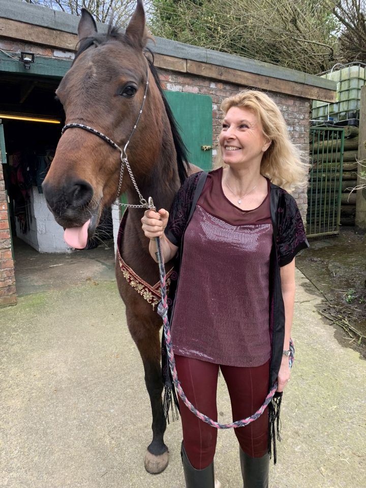 Ancient Egypt fan Susan Govindasamy and her horse Isis